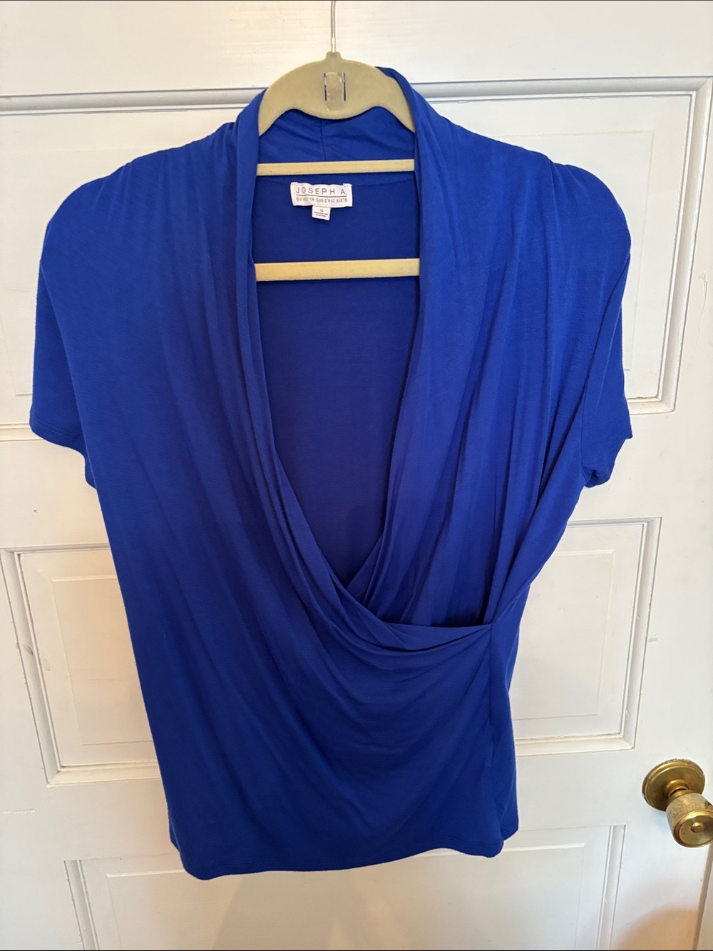 Joseph A Cowl Neck Blouse in Royal Blue